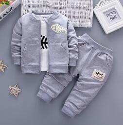 BibiCola Fashion Baby Boys Clothing Set Kids Tracksuit for Boys T-shirt+Coat+Pants 3PCS set Toddler Children Clothes Set - Babies One