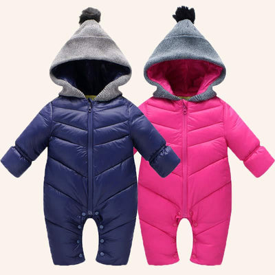 BibiCola Newborn Baby Rompers Winter Thick Cotton Boys Costume Girls Warm Clothes Kid Jumpsuit Children Outerwear Baby Wear - Babies One