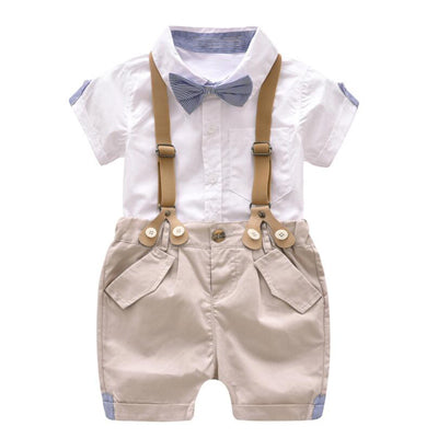 Toddler Boys Clothing Set Summer Baby Suit Shorts Shirt 1 2 3 4 Year Children Kid Clothes Suits Formal Wedding Party Costume - Babies One