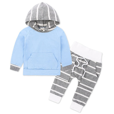 New Spring Autumn Boy's Girl's Clothing Sets Sport Pullover Set Fashion Kid 2pic Suits Set Toddler Striped Tracksuit baby - Babies One