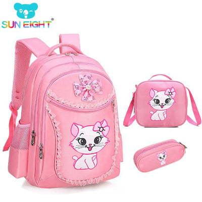 Sweet Cat Girl's School Bags Cartoon Pattern Kid Backpack Children School Backpack Girl Bag - Babies One