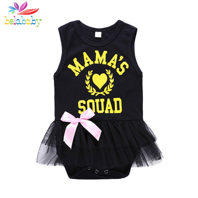 Belababy Newborn Baby Girl Clothes 2018 New Baby Summer One Piece Outfit Princess Tulle Lace Bodysuit For Baby Girl Onesie - Babies One