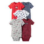 5 Pcs/Lot Baby Rompers 100% Cotton Short Sleeve Stitch Onesie Rompers Newborns Body Clothes Baby Girl Clothes Summer Baby Romper - Babies One