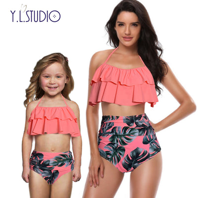 Mother and Daughter Swimsuit Mommy Swimwear Bikini sets Brachwear Clothes Look Mom Baby Dresses Clothing Family Matching Outfits - Babies One