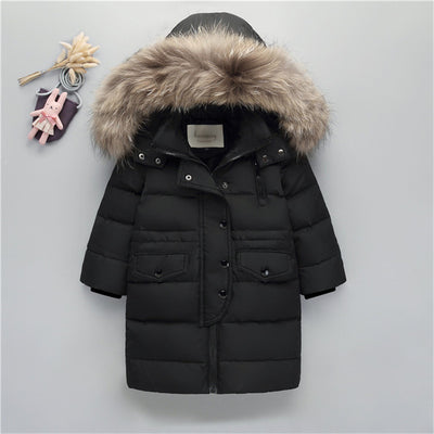 children russian winter down parkas kids boys girls thick warm outwear coat fur hooded down jackets for children winter clothes - Babies One